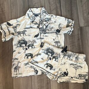 Katie Kime Safari Animal Print Pajama Set size large